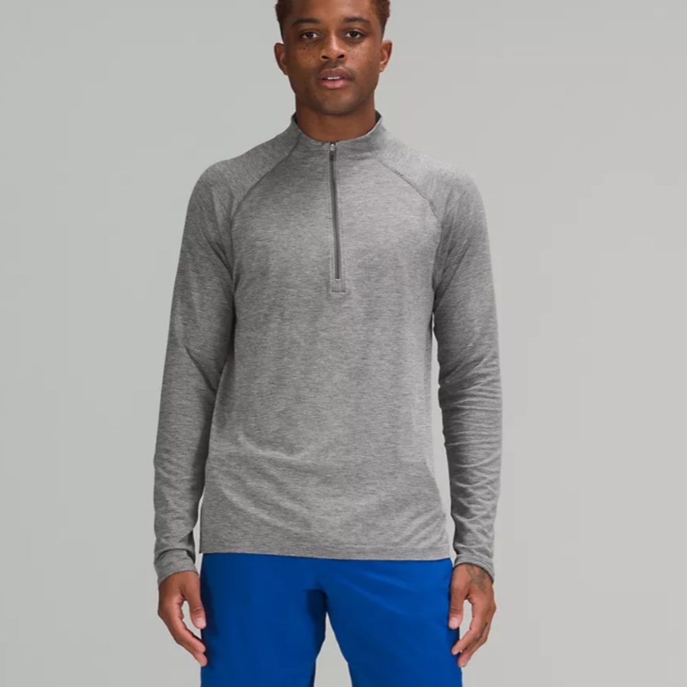 Lululemon grey half zip pullover sweater size Large